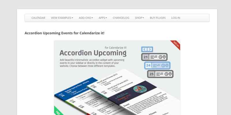 Accordion Upcoming Events for Calendarize it!