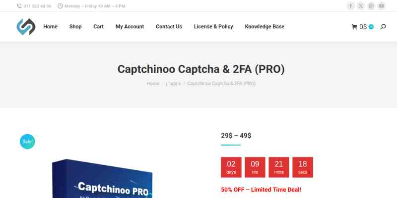 Captchinoo Captcha PRO, Google recaptcha for admin login page