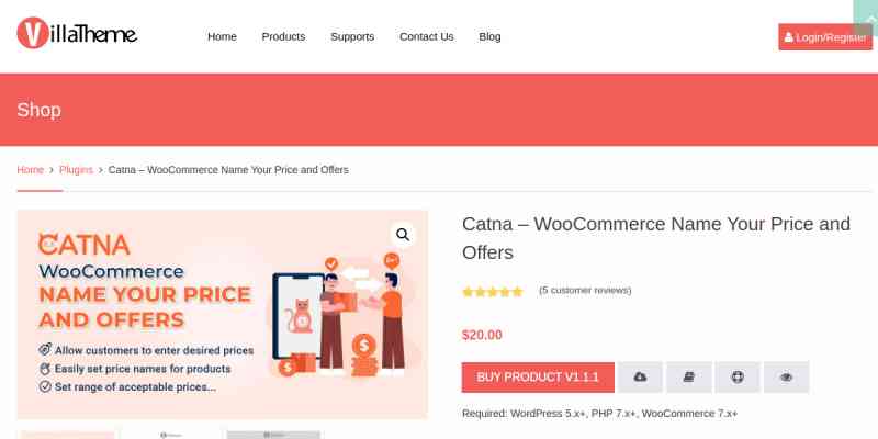 Catna – WooCommerce Name Your Price and Offers