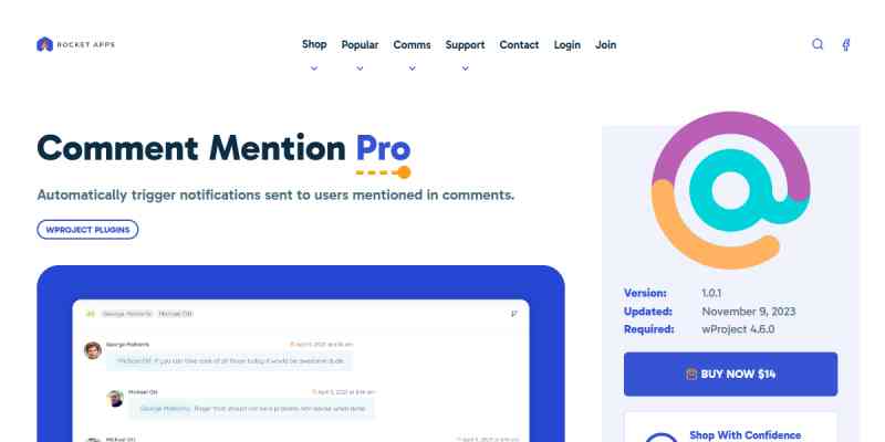 Comment Mention Pro for wProject