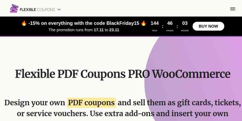 Flexible PDF Coupons PRO for WooCommerce