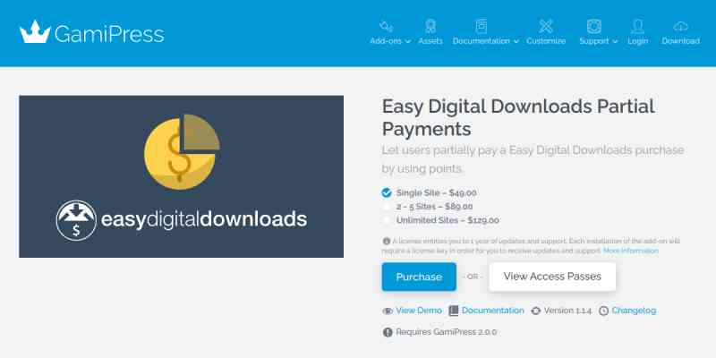 GamiPress – Easy Digital Downloads Partial Payments
