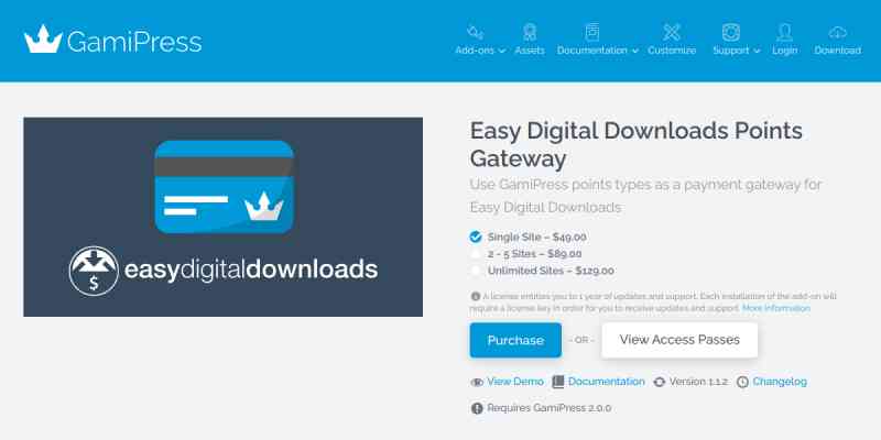 GamiPress – Easy Digital Downloads Points Gateway