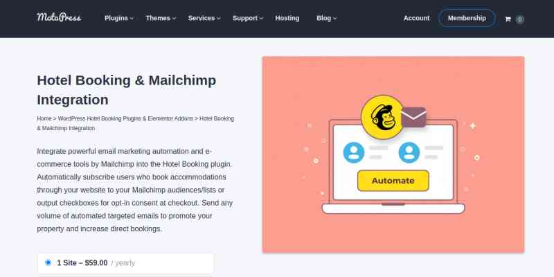 Hotel Booking & Mailchimp Integration