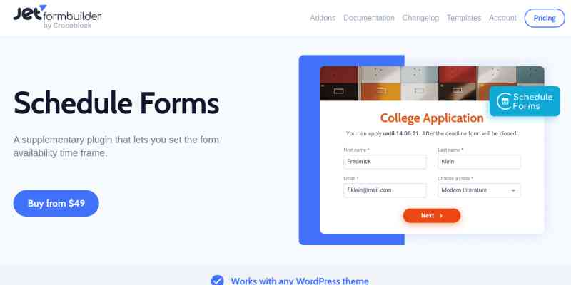 JetFormBuilder Schedule Forms