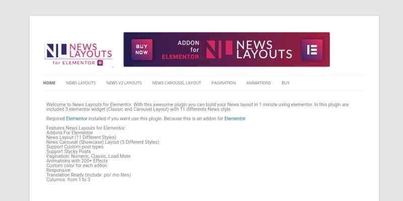 News Layouts for Elementor