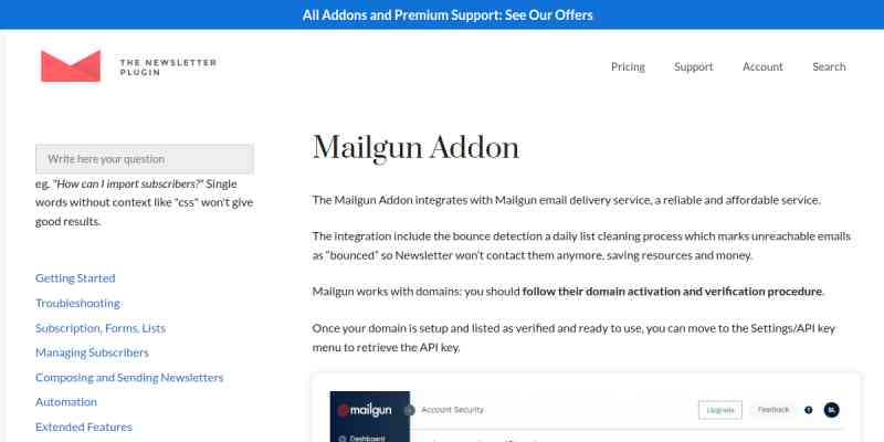 Newsletter – Mailgun Delivery Addon