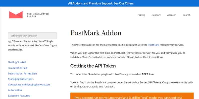 Newsletter – PostMark Delivery Addon