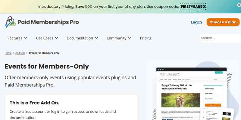 Paid Memberships Pro – Events Add On
