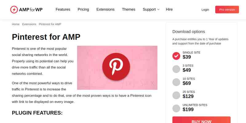 Pinterest for AMP