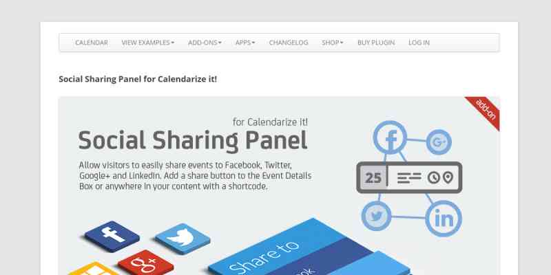 Social Sharing Panel for Calendarize it!