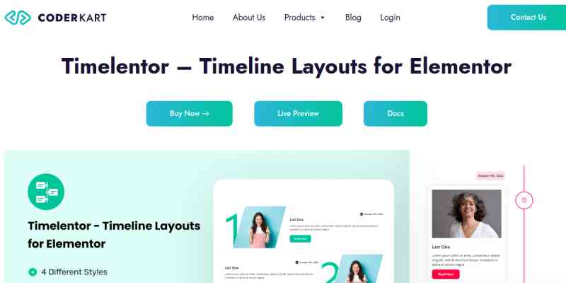 Timelentor – Timeline Layouts for Elementor