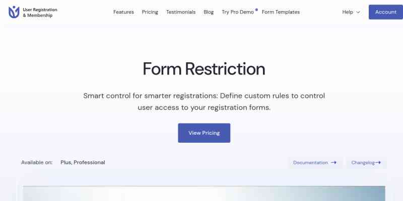 User Registration Form Restriction