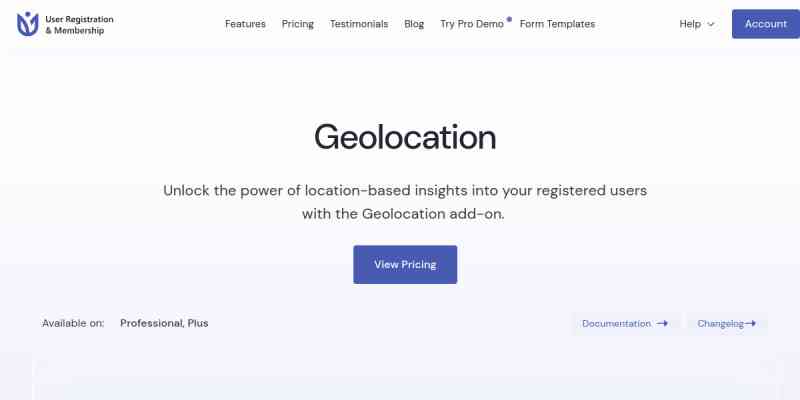 User Registration Geolocation