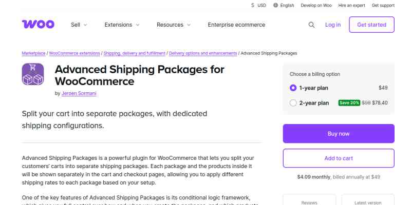 WooCommerce Advanced Shipping Packages