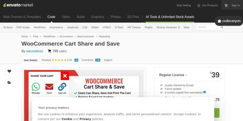 WooCommerce Cart Share & Save