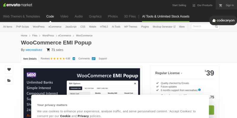 WooCommerce EMI Popup