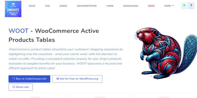 WOOT – WooCommerce Active Products Tables