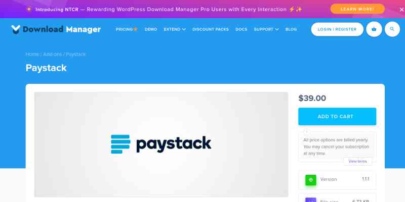 WPDM – Paystack