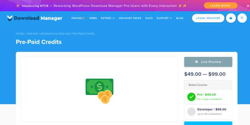 WPDM – Prepaid Credits