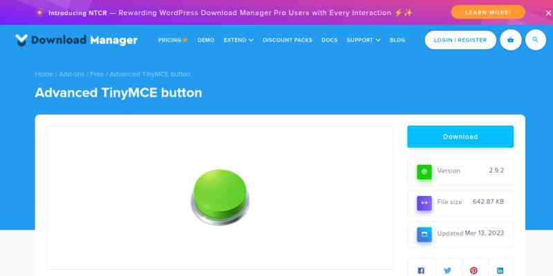 WPDM – TinyMce Button