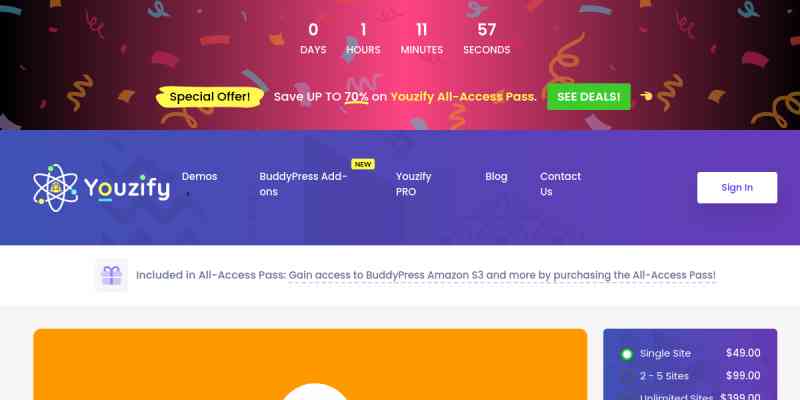 Youzify – BuddyPress Amazon S3