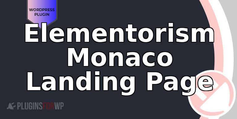 Elementorism Monaco Landing Page
