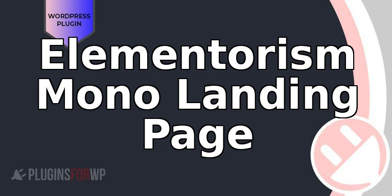 Elementorism Mono Landing Page