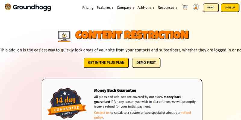 Groundhogg – Content Restriction